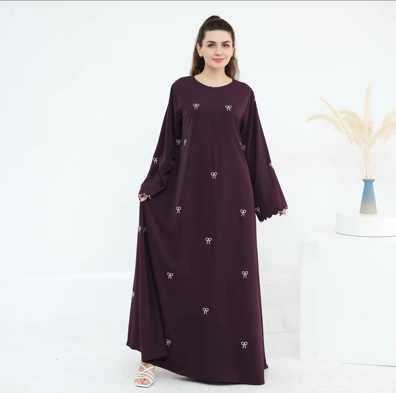 Layali Premium Embroidered Bow Abaya