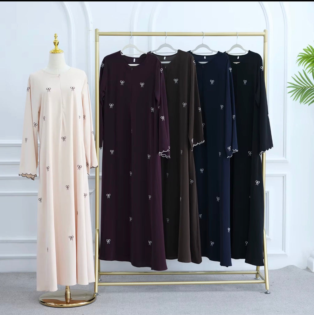 Layali Premium Embroidered Bow Abaya