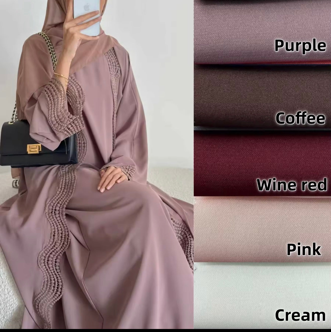 Layali Dubai Abaya Set with Matching Printed Hijab