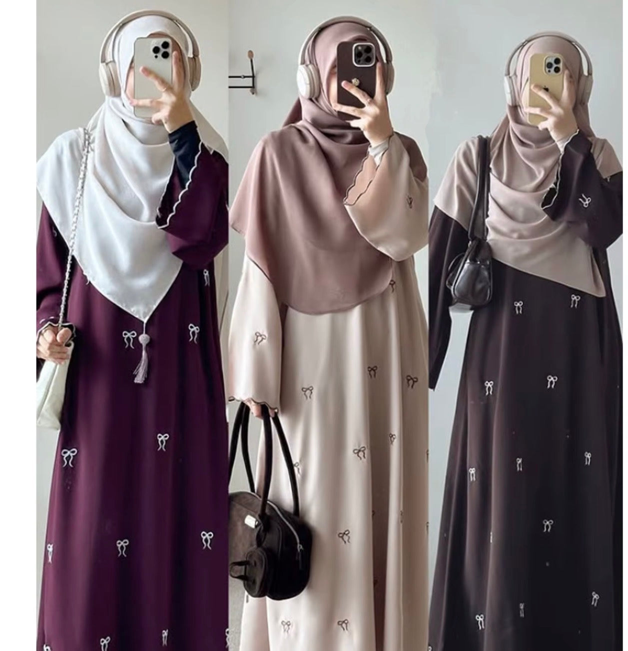 Layali Premium Embroidered Bow Abaya