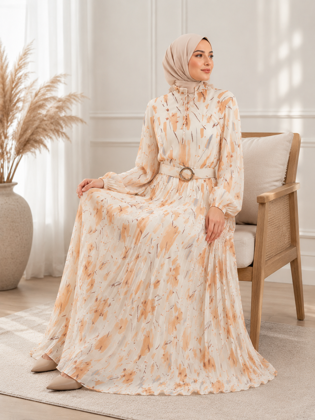 Floral Modest Maxi Dress