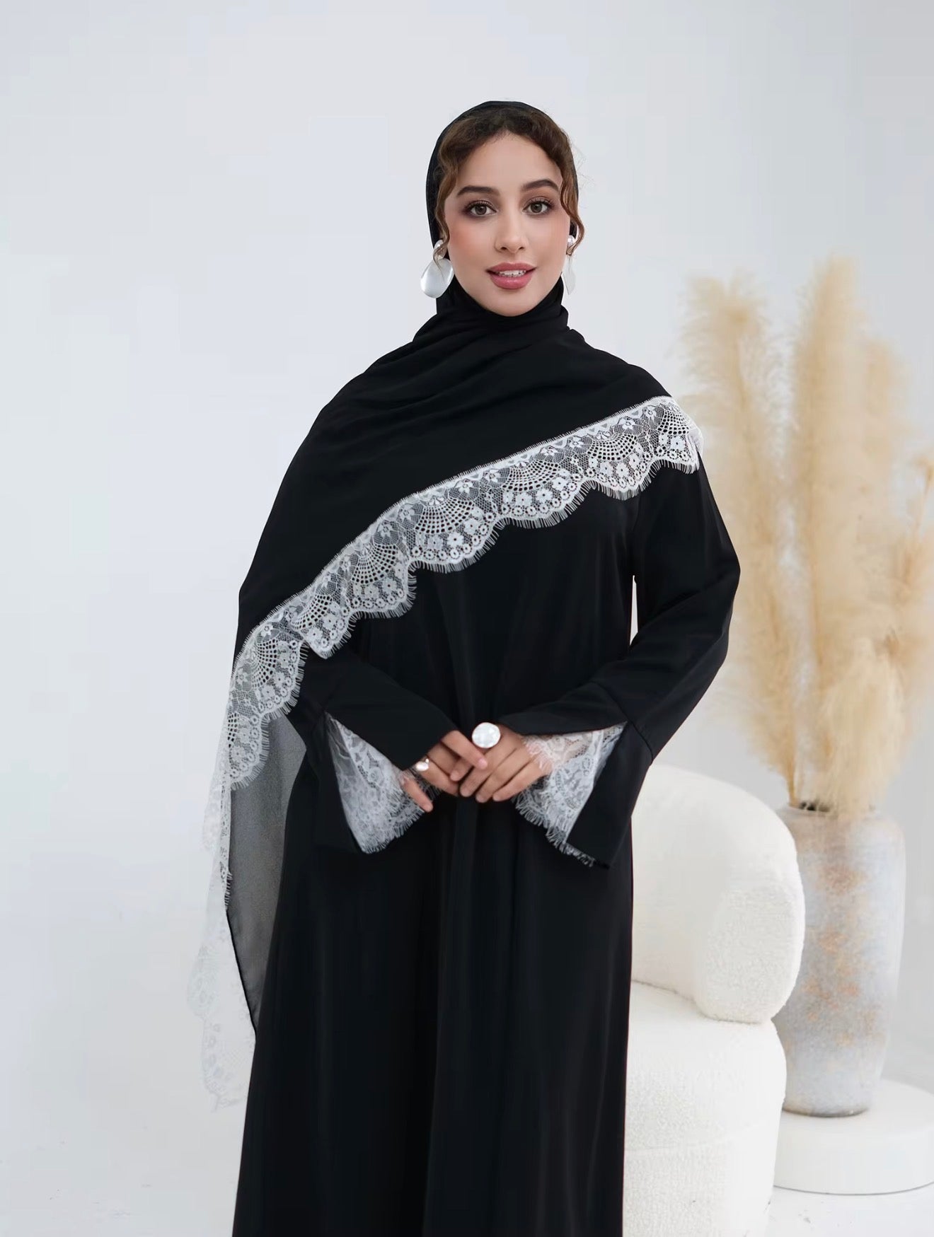 Layali Premium Nida Dubai Style Lace Abaya