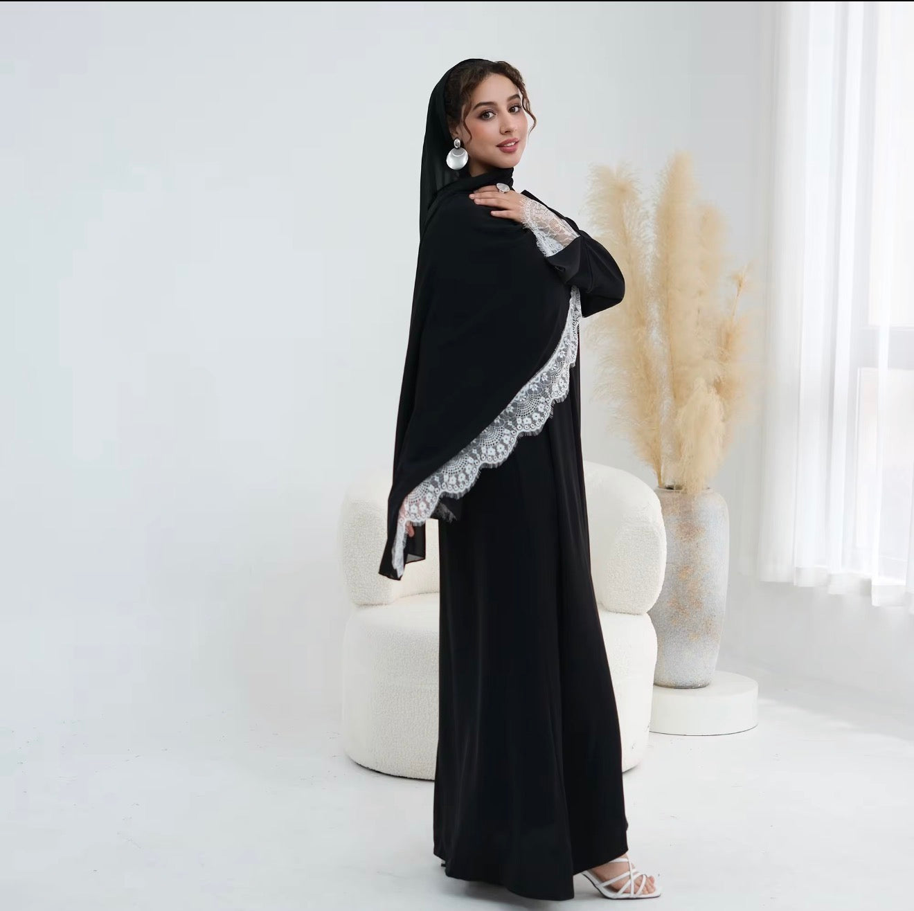 Layali Premium Nida Dubai Style Lace Abaya