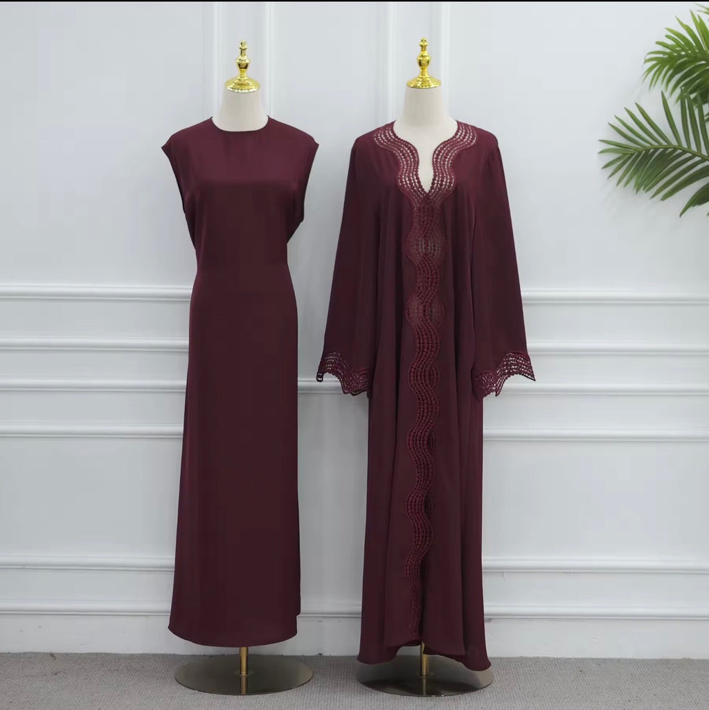 Layali Dubai Abaya Set with Matching Printed Hijab