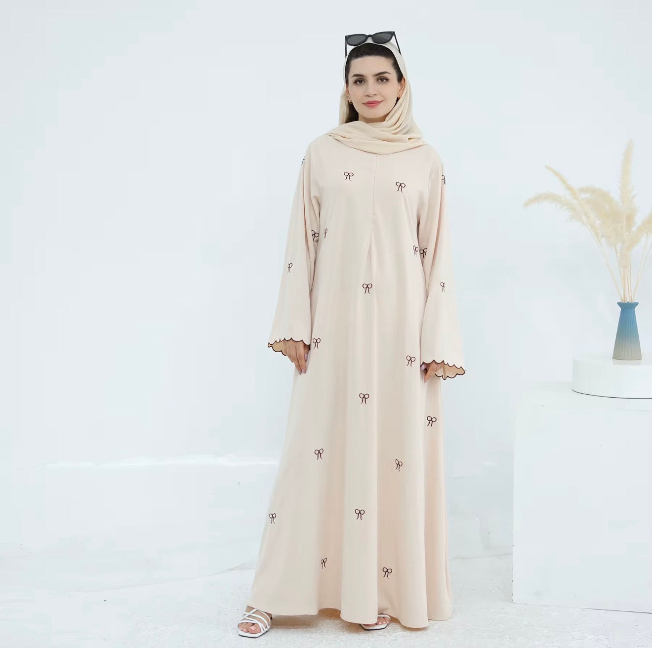 Layali Premium Embroidered Bow Abaya