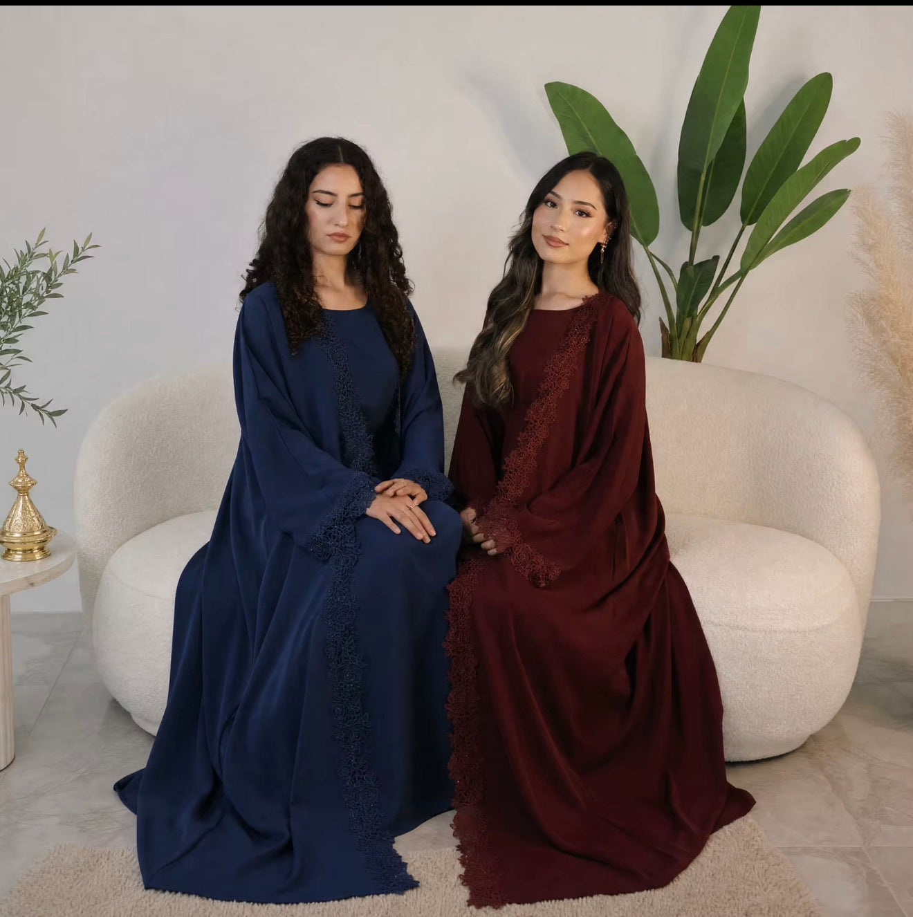 Layali Luxe Lace 3-Piece Abaya Set