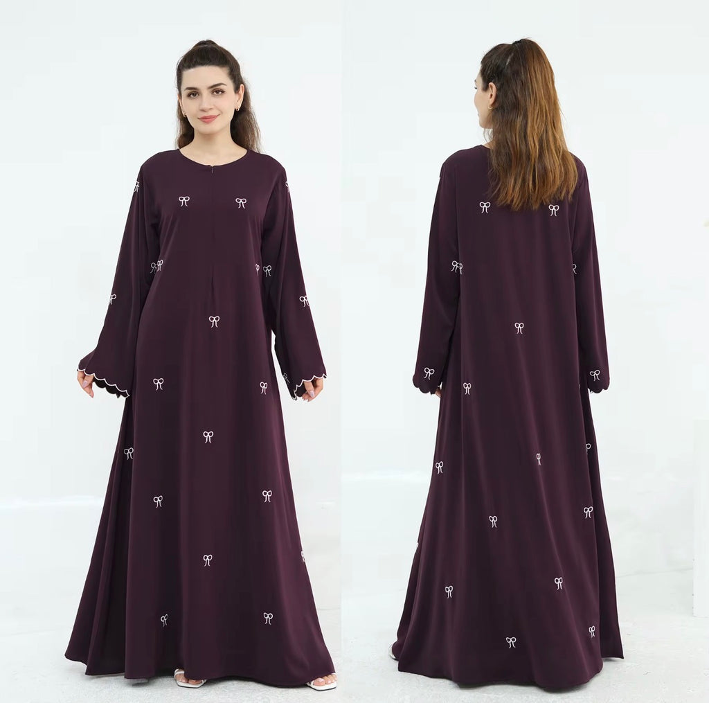 Layali Premium Embroidered Bow Abaya