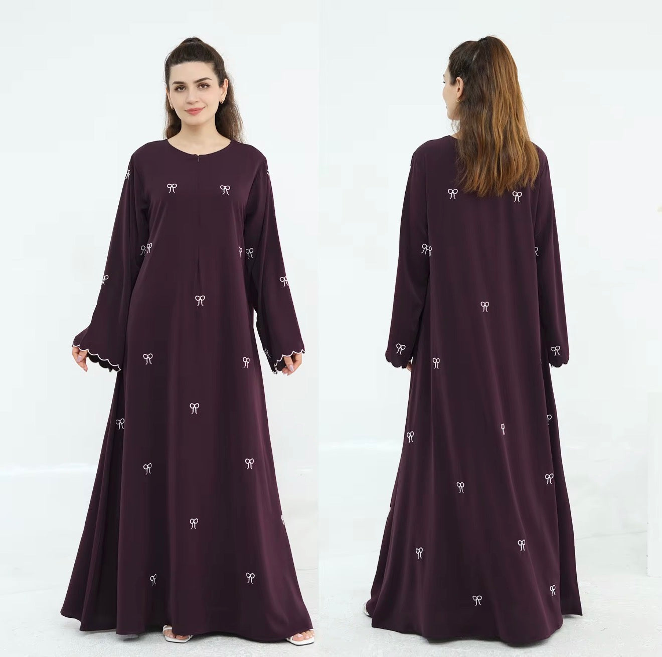 Layali Premium Embroidered Bow Abaya
