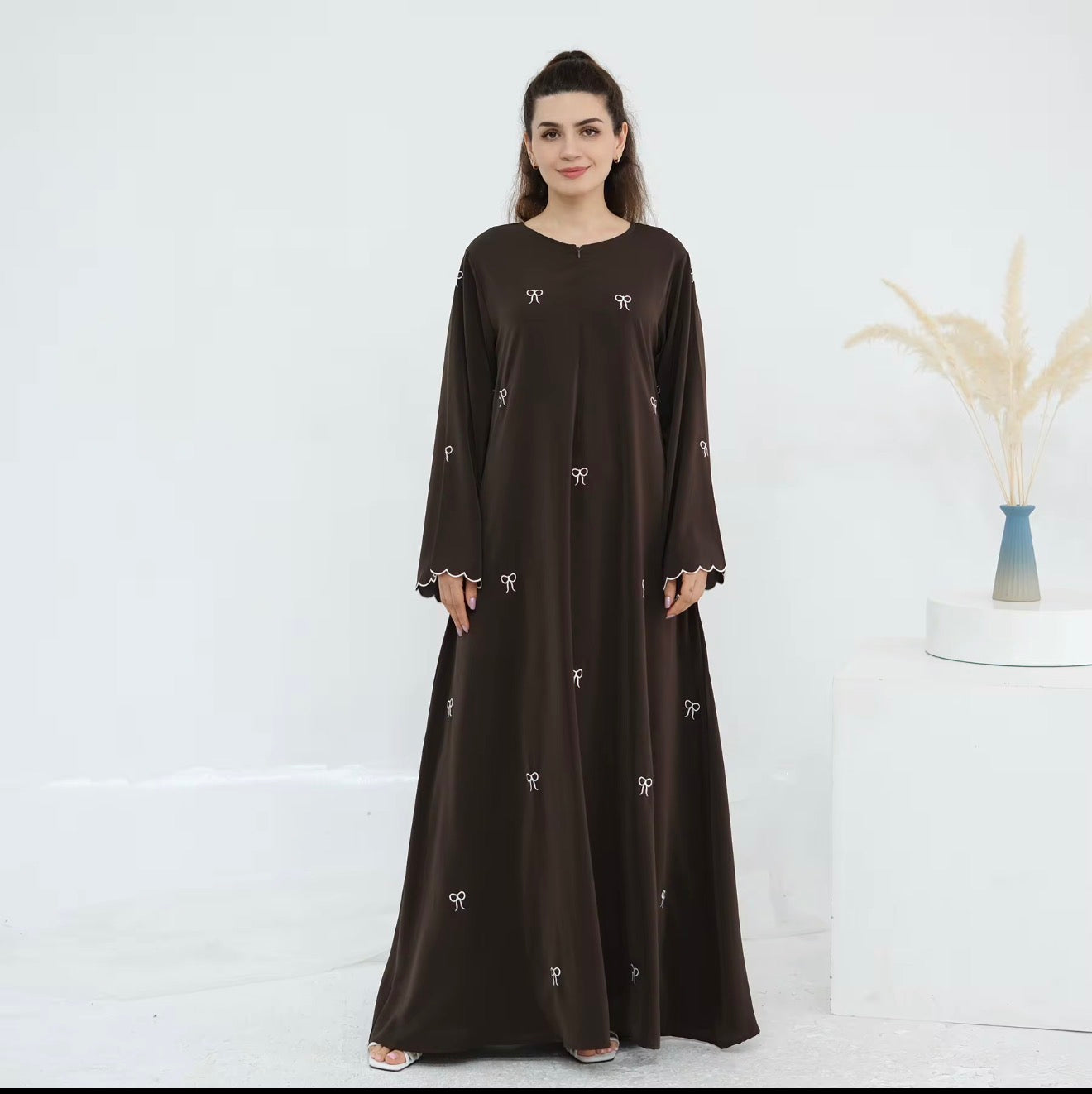 Layali Premium Embroidered Bow Abaya