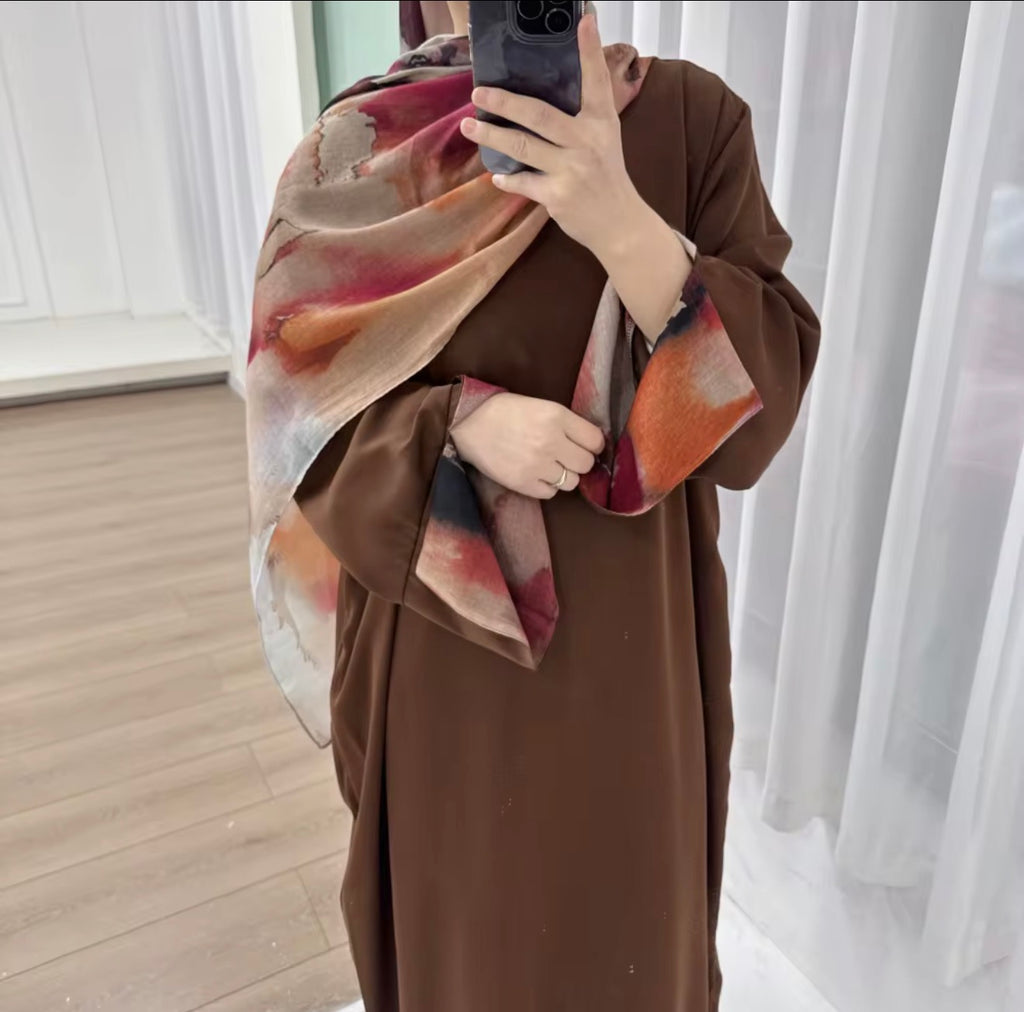 Layali Premium Dubai Abaya & Printed Hijab Set