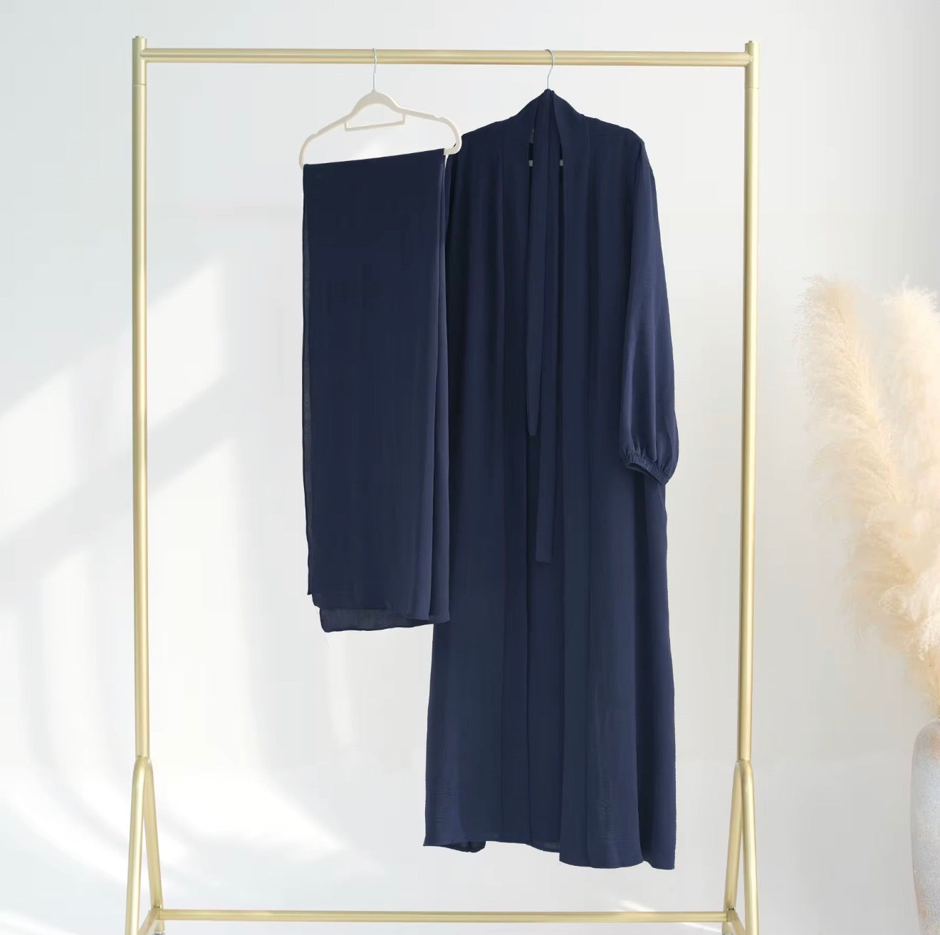 Layali Luxe 3-Piece Jazz Fabric Abaya Set with Matching Hijab