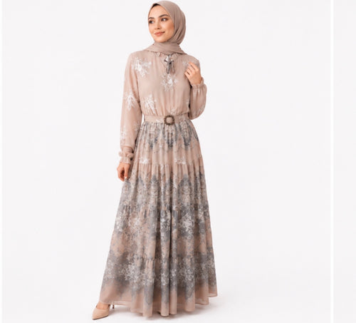 Elegant Chiffon Modest Maxi Dress