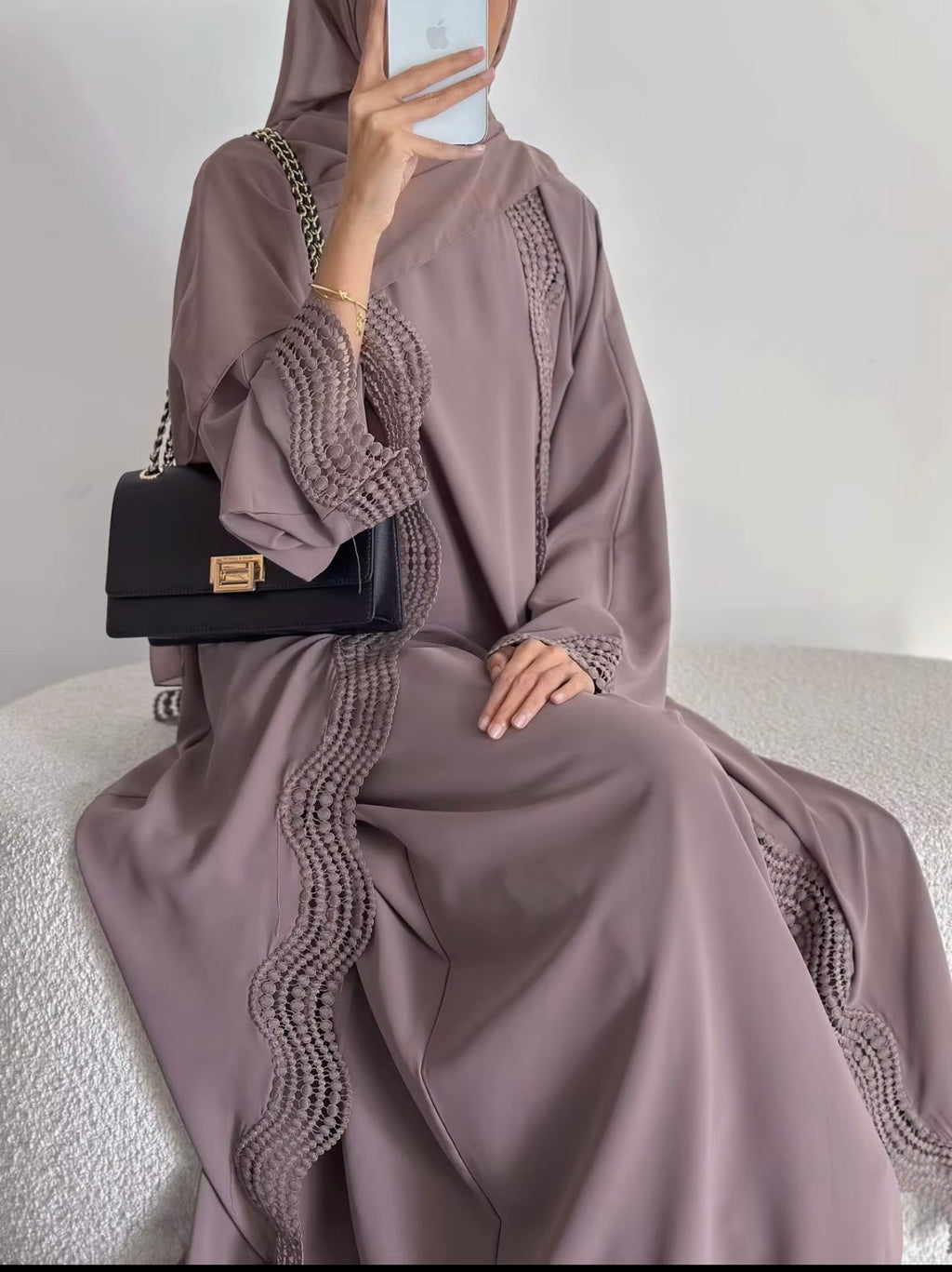 Layali Dubai Abaya Set with Matching Printed Hijab