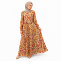 Pink Floral Modest Maxi Dress